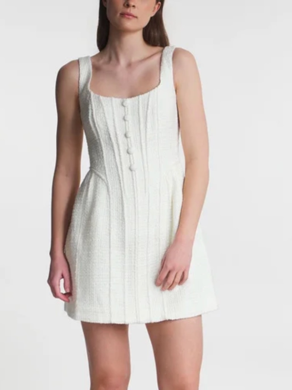 Self-Portrait CREAM BOUCLE MINI DRESS
